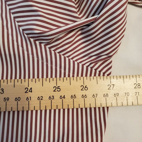 Ralph Lauren classic fit long sleeves brown/white custom fit-striped men shirt. - Picture 13 of 15